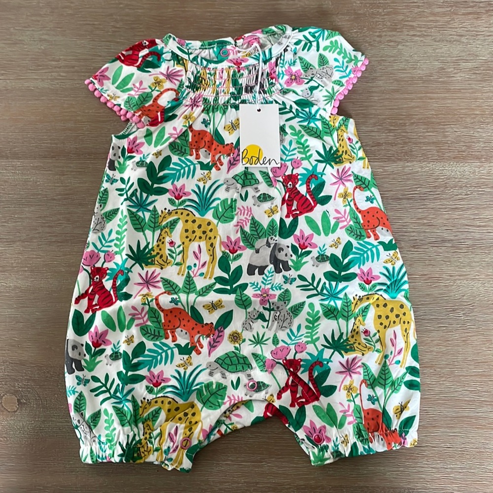 NWT baby boden | 6-9 mo | jungle print romper